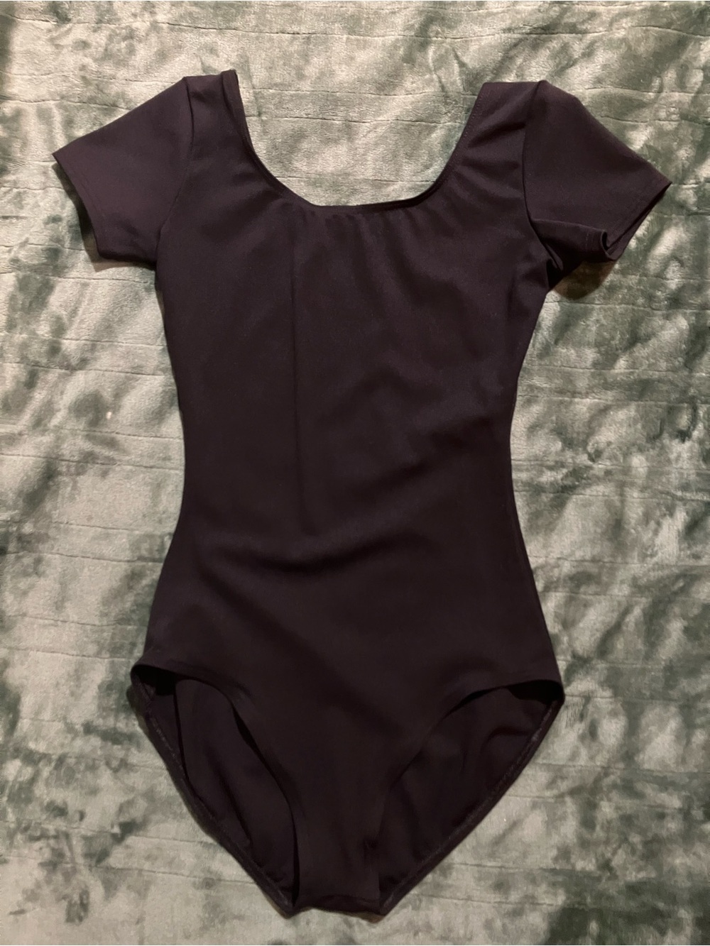 Capezio Black Short Sleeve Dance Leotard - Scoop Back